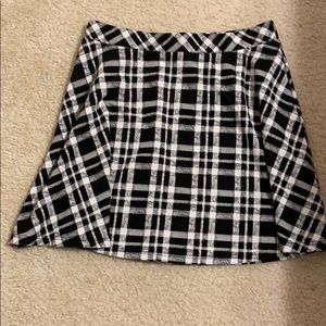 checkered mini stretchy skirt